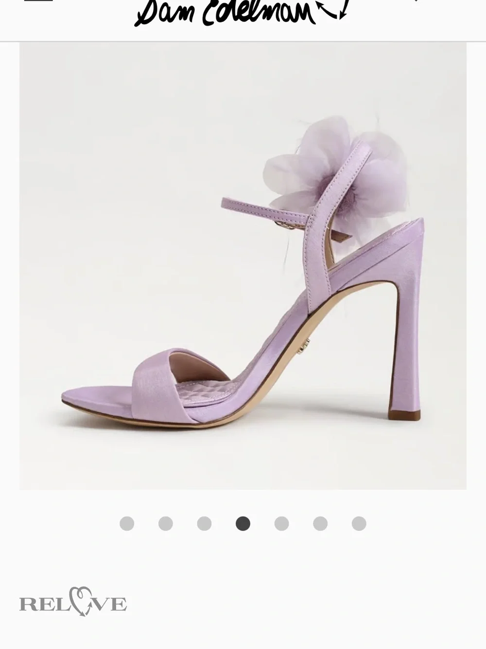 Sam Edelman 8.5 LEANA FLOWER STRAP DRESS SANDAL lilac